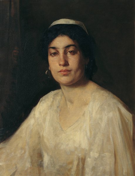 Main Product Photo of Portrait of an Egyptian woman Painting by Leopold Carl Muller