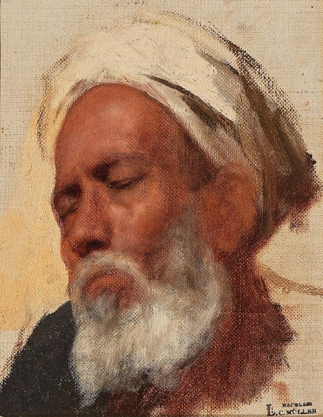 Main Product Photo of Study of a Head  Painting by Leopold Carl Muller