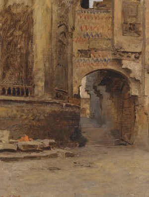 Torbogen in Kairo by Leopold Carl Muller Oil Painting