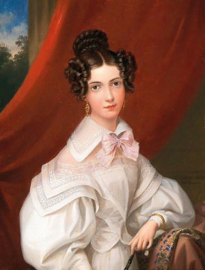 Portrait of Miss Reichl by Leopold Fertbauer Oil Painting