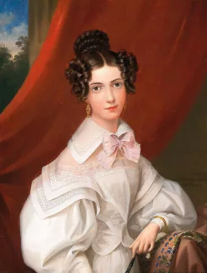 Portrait of Miss Reichl by Leopold Fertbauer Oil Painting