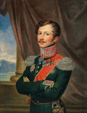 Three-Quarter Length Portrait Of The Major General Of The Imperial Russian Army Pavel Yakovlevich by Leopold Fertbauer Oil Painting