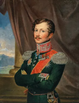 Three-Quarter Length Portrait Of The Major General Of The Imperial Russian Army Pavel Yakovlevich by Leopold Fertbauer Oil Painting