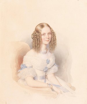 Bildnis einer jungen Frau by Leopold Fischer Oil Painting