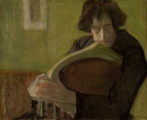 Man sitting in a chair. Portrait of Mieczyslaw Jakimowicz by Leopold Gottlieb Oil Painting