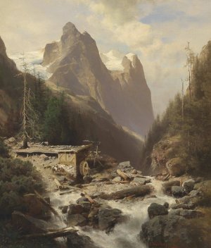 Blick auf die Brentagruppe by Leopold Heinrich Voscher Oil Painting