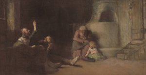 Figural composition by Leopold Horovitz Oil Painting