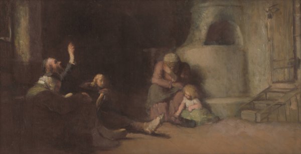 Figural composition  by Leopold Horovitz - Hand-Painted Oil Painting Reproduction