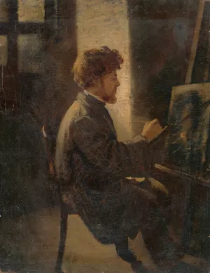Painter at Work by Leopold Horovitz Painter at Work by Leopold Horovitz Oil Painting