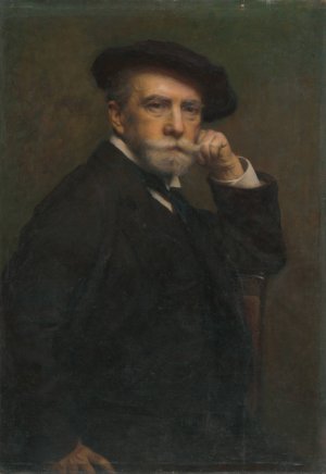 Self portrait by Leopold Horovitz Oil Painting