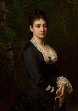 Portrait of Mina Fajans by Leopold Horowitz Oil Painting