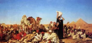 Rest in the Desert Near Gizha by Leopold Karl Muller - Oil Painting Reproduction