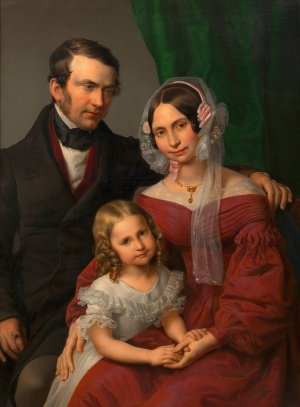 Familie Lossl by Leopold Kupelwieser Oil Painting