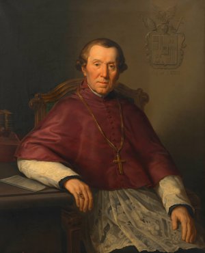 Josef Spendou, Priester und Padagoge by Leopold Kupelwieser Oil Painting
