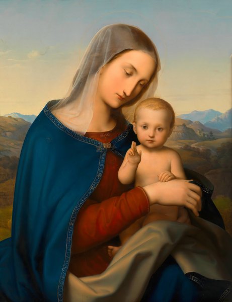 Madonna mit Kind  by Leopold Kupelwieser - Hand-Painted Oil Painting Reproduction