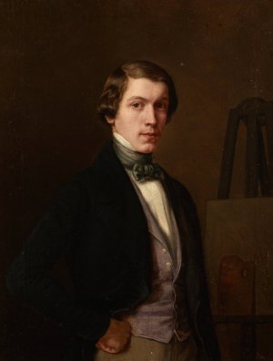 Self-Portrait by Leopold Loeffler Oil Painting