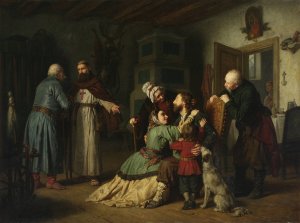 Return from bondage by Leopold Loffler Oil Painting