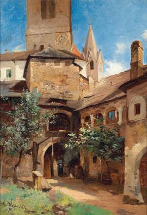 Deisener Hof in Weissenkirchen by Leopold Munsch Oil Painting