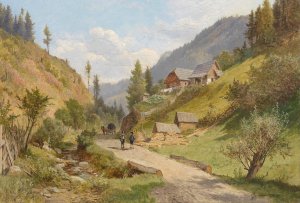 Landschaft in NiederOsterreich by Leopold Munsch Oil Painting
