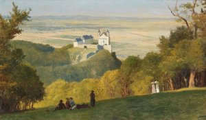 View from the Kahlenberg to the Leopoldsberg by Leopold Munsch Oil Painting