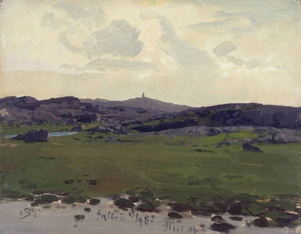 Main Product Photo of View of Galtro. Study Painting by Leopold Otto Strutzel
