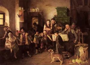 The Little Performer by Leopold Pollak Oil Painting