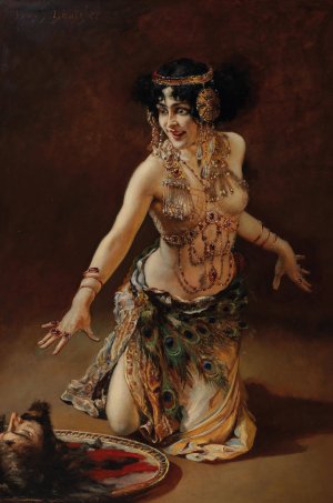 Lili Marberg as Salome by Leopold Schmutzler Oil Painting
