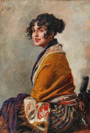Portrait Lili Marberg by Leopold Schmutzler Oil Painting