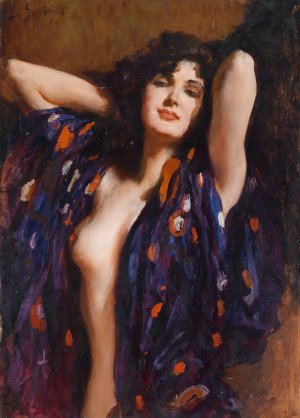 Verfuhrerischer Blick by Leopold Schmutzler Oil Painting