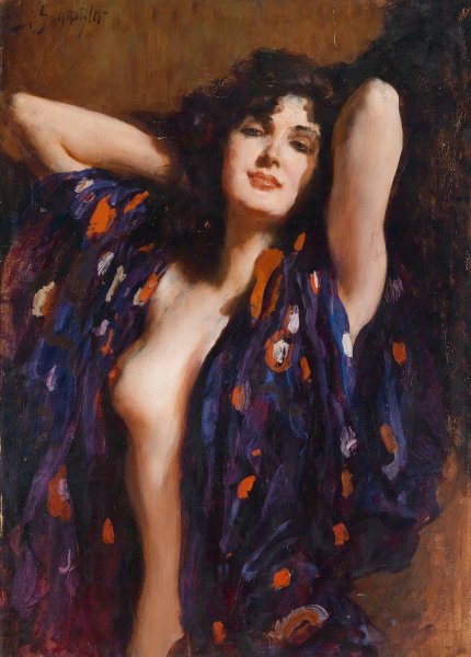 Verfuhrerischer Blick by Leopold Schmutzler - Hand-Painted Oil Painting Reproduction