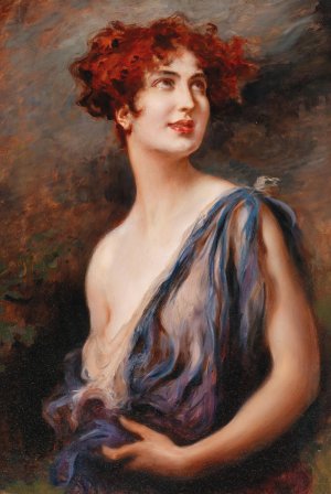 Young Beauty by Leopold Schmutzler Oil Painting