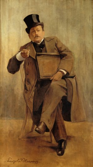 Portrait de Georges Courteline by Leopold Stevens Oil Painting