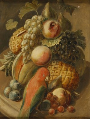 Fruchtestillleben by Leopold Von Stoll Oil Painting