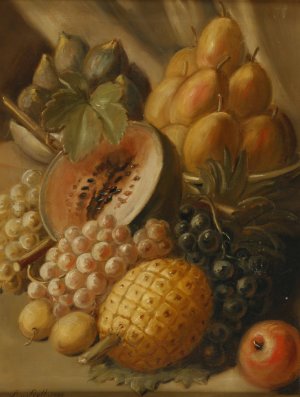 Fruchtestillleben by Leopold Von Stoll Oil Painting