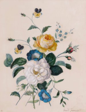 Blumenensemble by Leopold Zinnogger Oil Painting