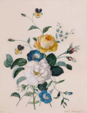 Blumenensemble by Leopold Zinnogger Oil Painting