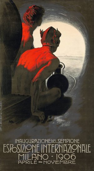 Esposizione Internazionale Milano by Leopoldo Metlicovitz Oil Painting