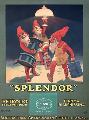 Splendor - Petrolio Extra Raffinato, Fiamma Bianchissima by Leopoldo Metlicovitz Oil Painting
