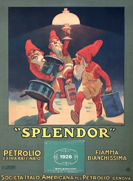 Main Product Photo of Splendor - Petrolio Extra Raffinato, Fiamma Bianchissima Painting by Leopoldo Metlicovitz