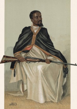 An Abysinnian General, H.H. Ras Makunan by Leslie Matthew Ward Oil Painting