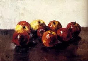 A Still Life Of Apples by Lesser Ury Oil Painting