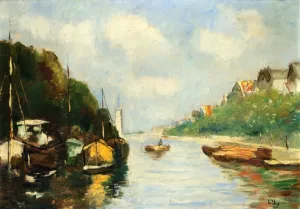 Amsterdam Canal by Lesser Ury - Oil Painting Reproduction