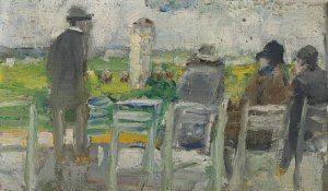 At the races by Lesser Ury Oil Painting