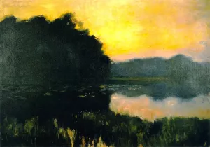 Berlin Seascape in the Evening Light by Lesser Ury Oil Painting