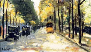 Berlin Street in the Sunshine by Lesser Ury Oil Painting
