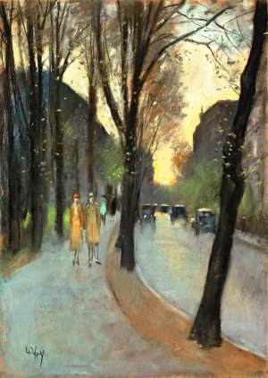 Berliner Strasse im Vorfruhling by Lesser Ury Oil Painting