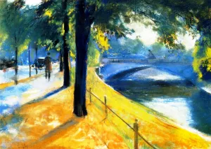 Bridge over the Landwehr Canal by Lesser Ury Oil Painting