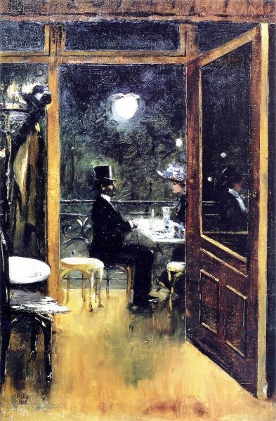 Main Product Photo of Cafe Bauer Painting by Lesser Ury
