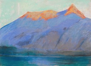 Gardasee mit Blick auf den Monte Baldo Oil painting by Lesser Ury