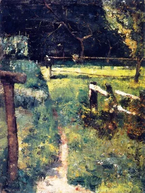 Gargenlichtung am Zaun by Lesser Ury Oil Painting